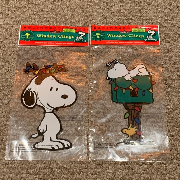 Peanuts Other - NEW Peanuts Christmas Window Clings